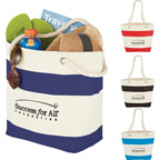 12 oz. Cotton Canvas Capri Stripes Shopper Tote Bag