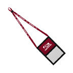 Top Imprint Area Trade Show Organizer - Nylon w/Clear Vinyl Cover & Knitted Cotton Strap