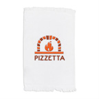Premium Fringed Velour Sports Towel White Embroidered